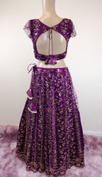 Dark purple bridal lehanga set