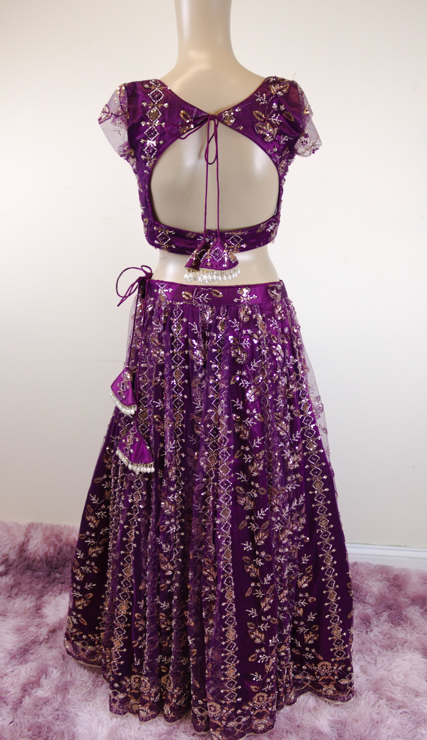 Dark purple bridal lehanga set