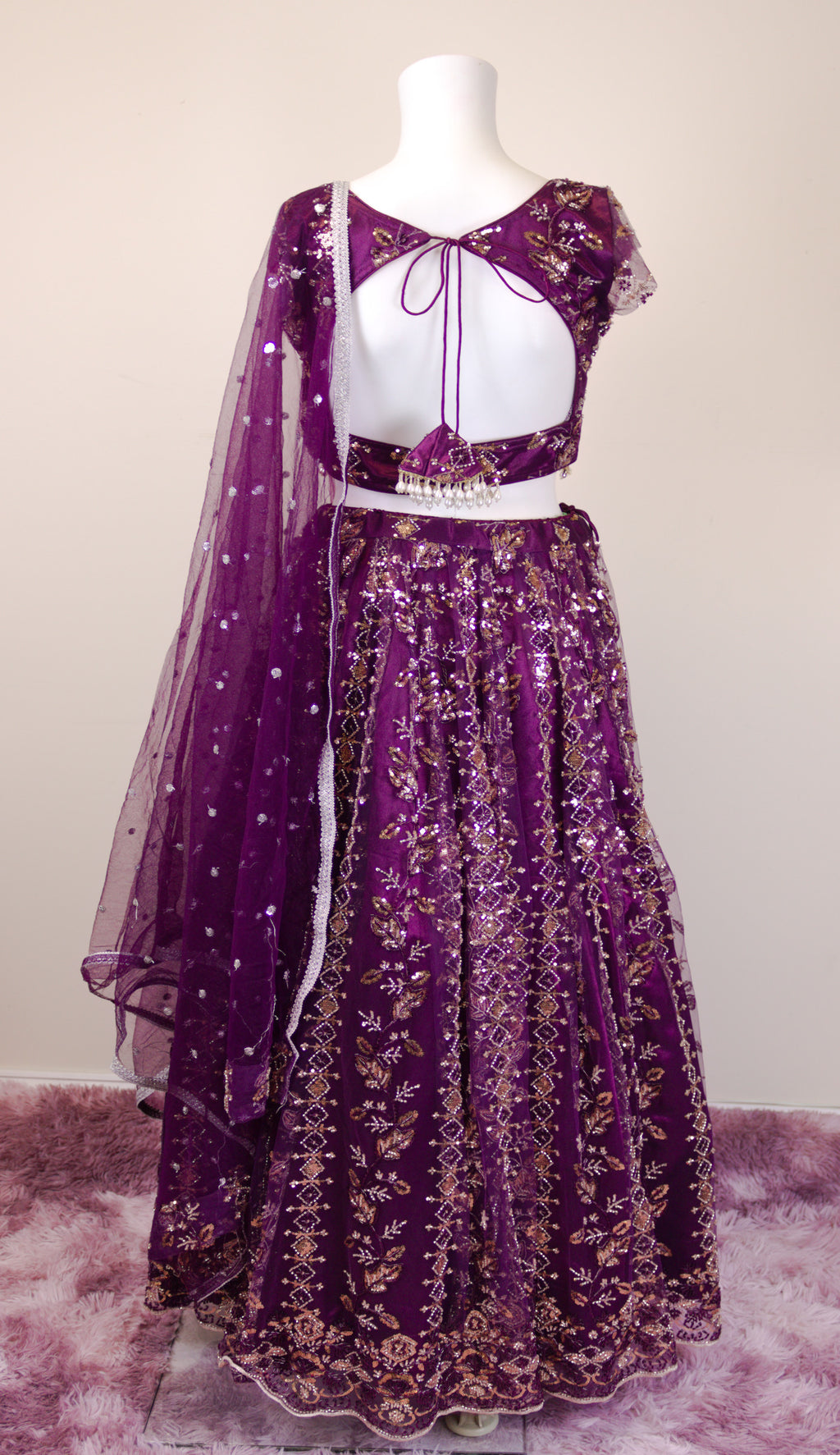 Dark purple bridal lehanga set