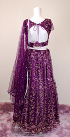 Dark purple bridal lehanga set