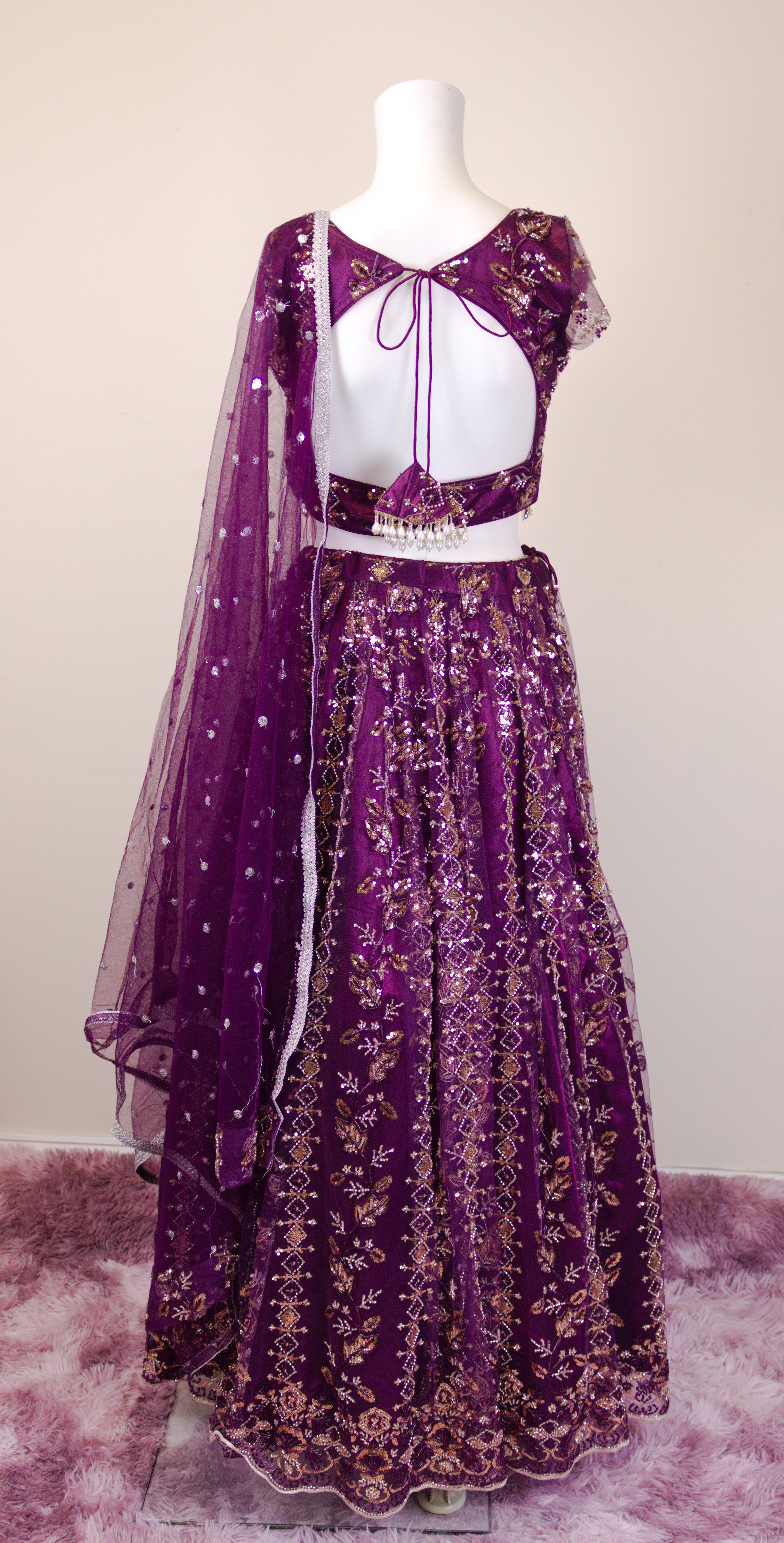 Dark purple bridal lehanga set