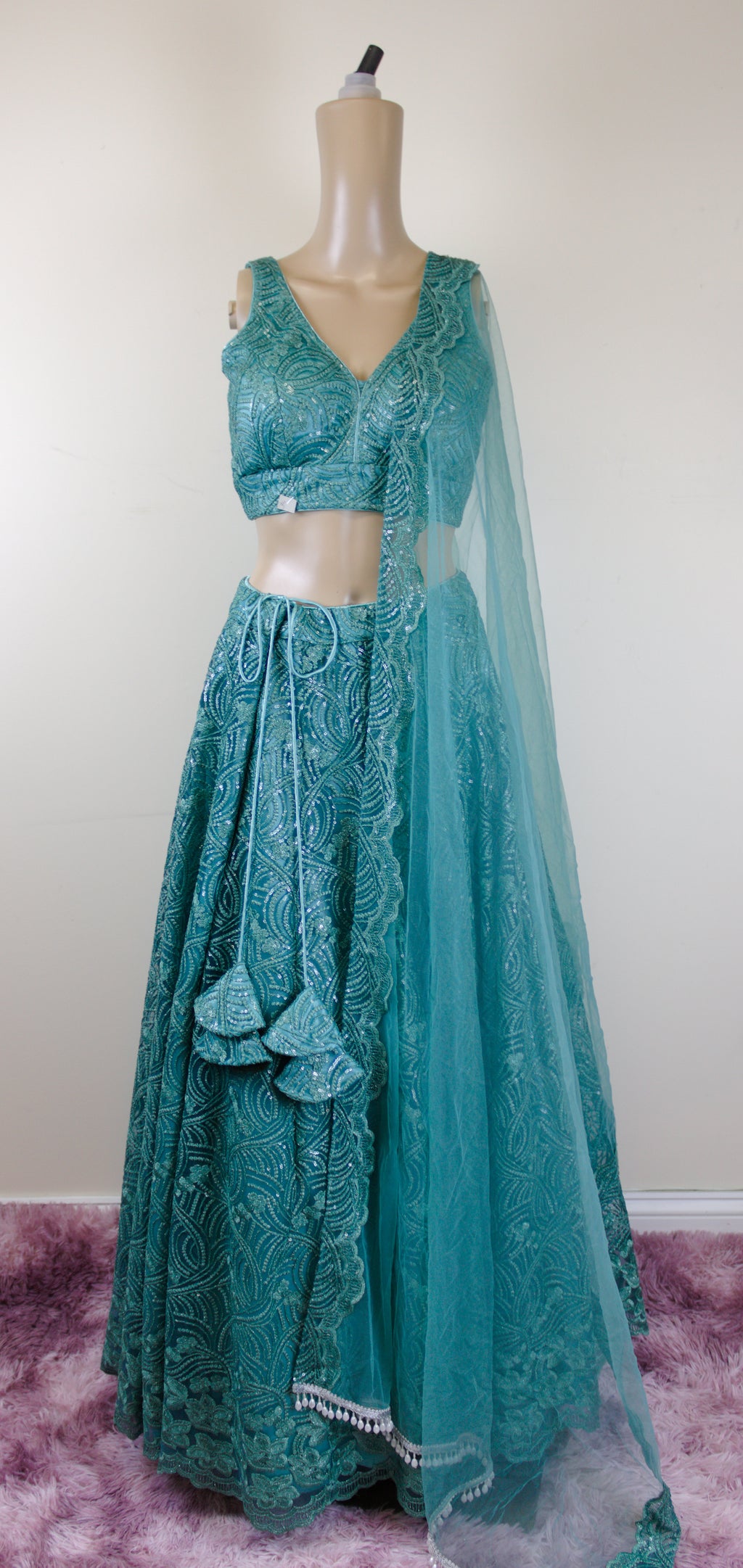 Ocean blue colour lehanga set