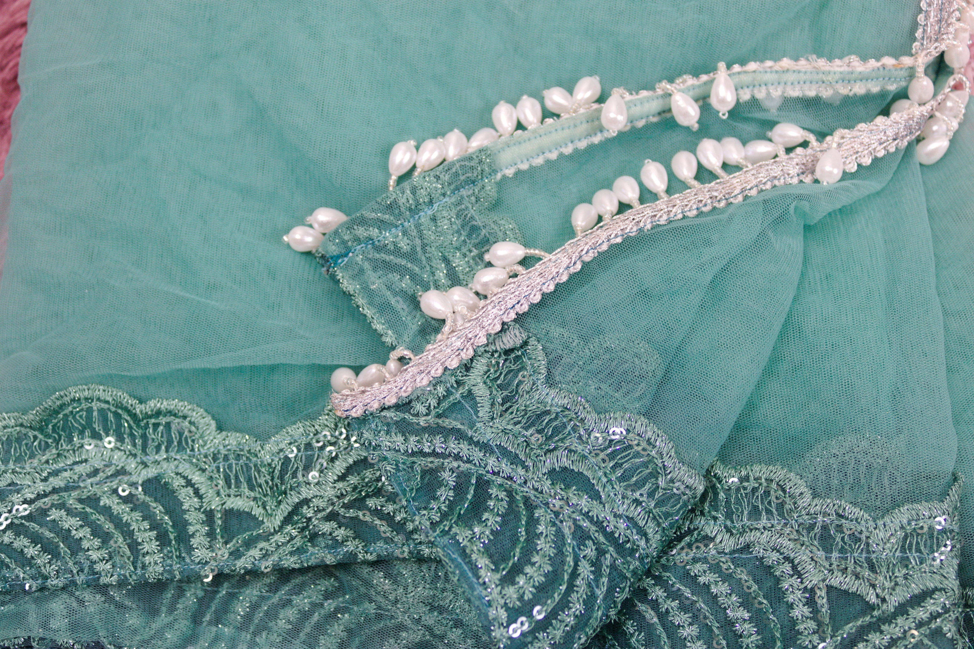 Ocean blue colour lehanga set