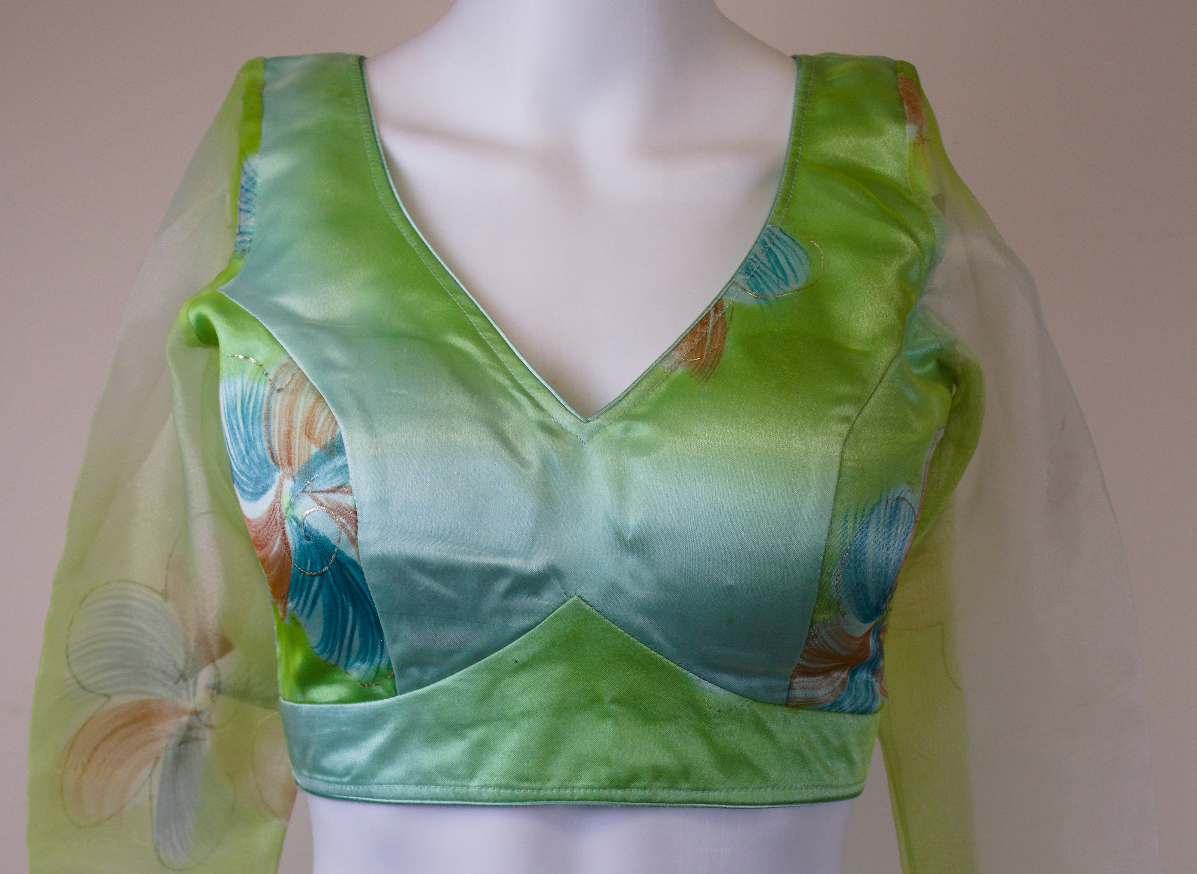 Organza flower print lelenga set
