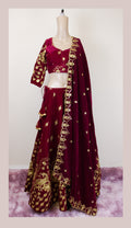 Bridal lehenga set velvet