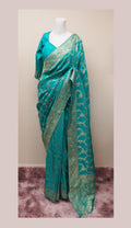 sky blue khadi saree blouse