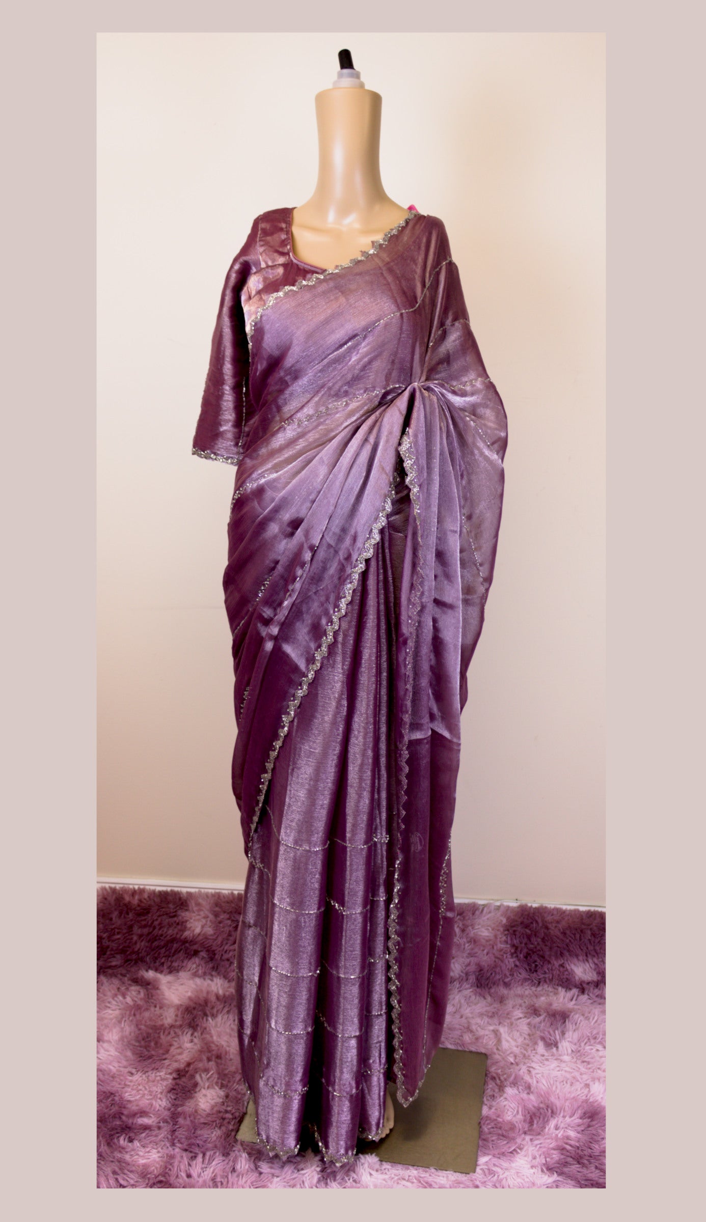 chocolate organza saree blouse
