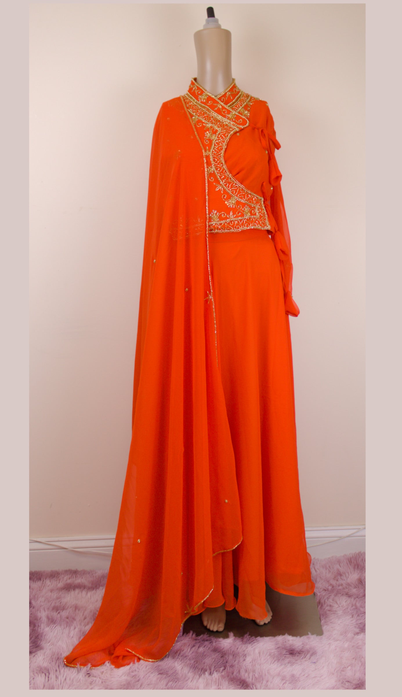 Orange lehenga choli set