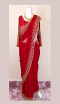 Red bridal saree set