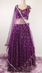 Dark purple bridal lehanga set