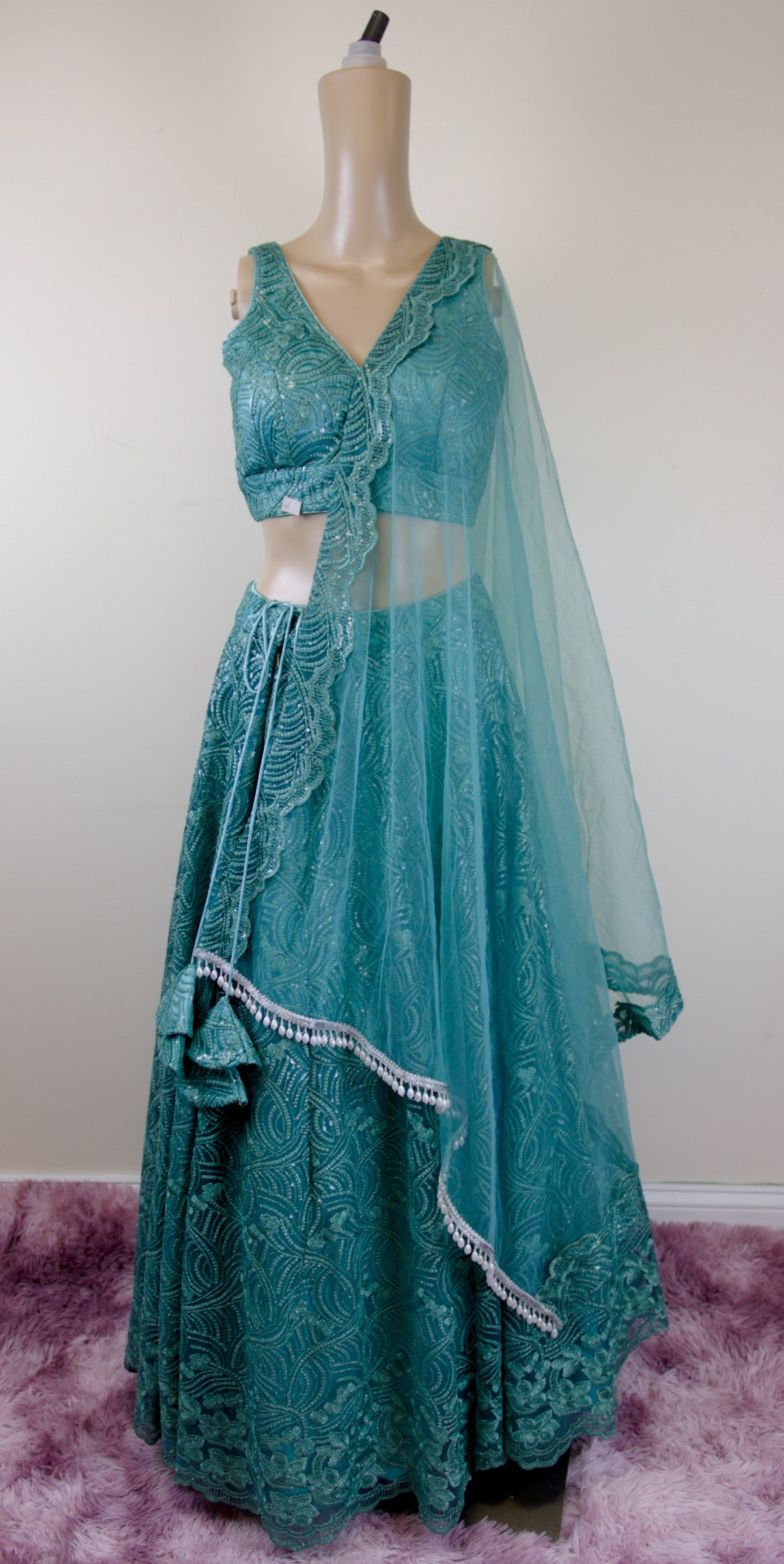 Ocean blue colour lehanga set